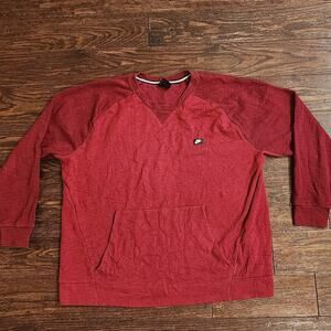 Nike Sweatshirt Men's Red Crewneck Logo Pullover Jumper Tech Anorak